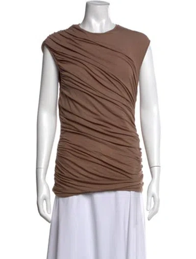Pre-owned Agolde Crew Neck Sleeveless Top In Brown