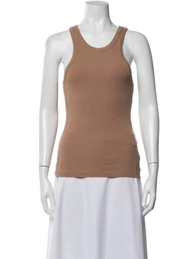 Pre-owned Agolde Crew Neck Sleeveless Top In Brown