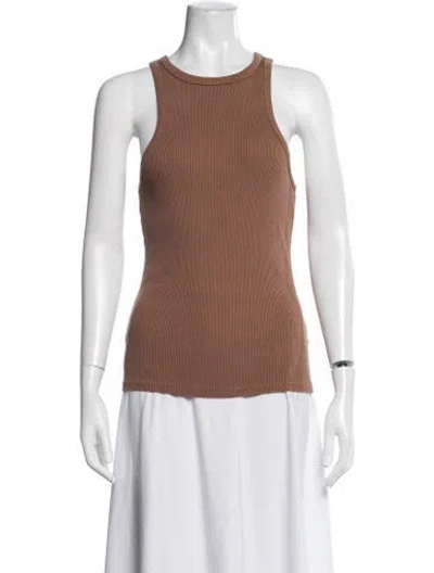 Pre-owned Agolde Crew Neck Sleeveless Top In Brown