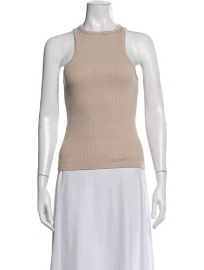 Pre-owned Agolde Crew Neck Sleeveless Top In Neutral