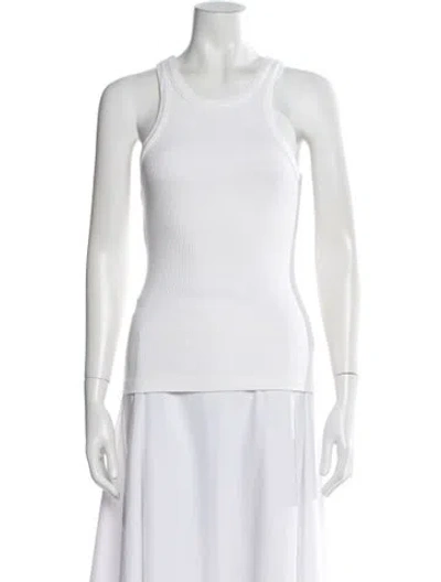 Pre-owned Agolde Crew Neck Sleeveless Top W/ Tags In White