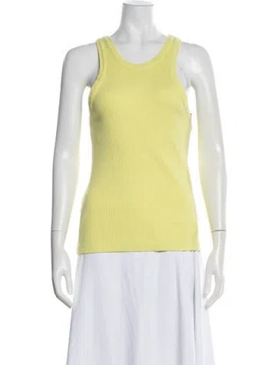 Pre-owned Agolde Crew Neck Sleeveless Top W/ Tags In Yellow