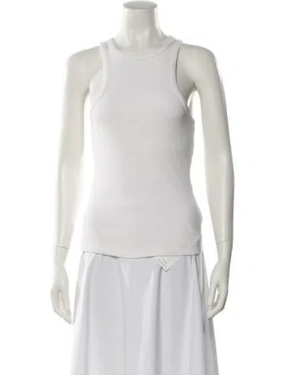 Pre-owned Agolde Crew Neck Sleeveless Top In White