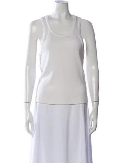 Pre-owned Agolde Crew Neck Sleeveless Top In White