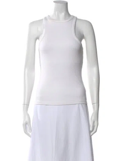 Pre-owned Agolde Crew Neck Sleeveless Top In White