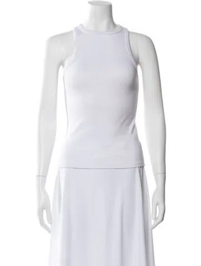 Pre-owned Agolde Crew Neck Sleeveless Top In White
