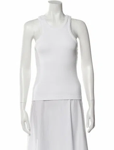Pre-owned Agolde Crew Neck Sleeveless Top In White