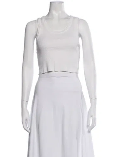 Pre-owned Agolde Crew Neck Sleeveless Top In White