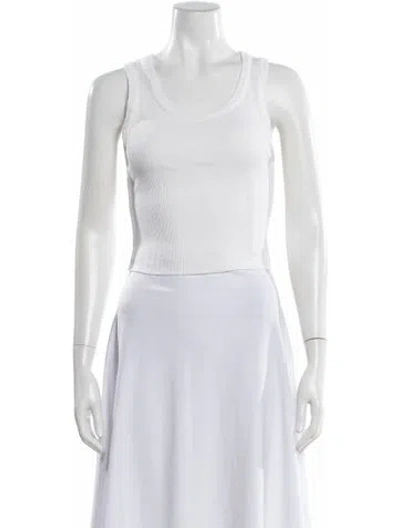 Pre-owned Agolde Crew Neck Sleeveless Top In White