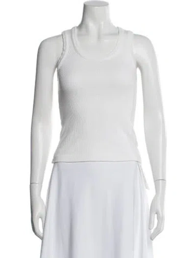 Pre-owned Agolde Crew Neck Sleeveless Top In White