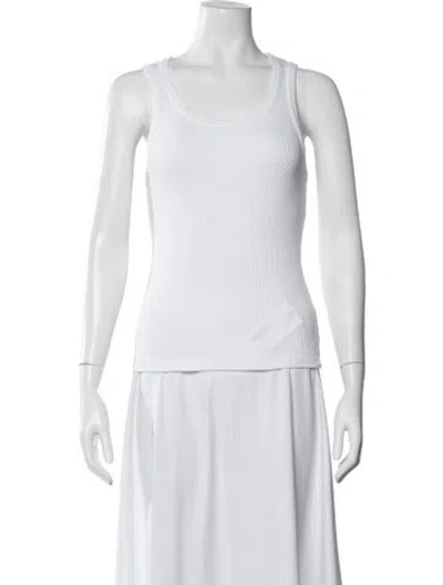 Pre-owned Agolde Crew Neck Sleeveless Top In White