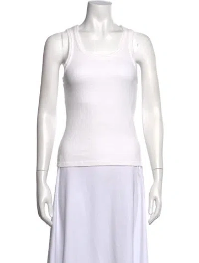 Pre-owned Agolde Crew Neck Sleeveless Top In White