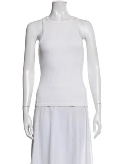Pre-owned Agolde Crew Neck Sleeveless Top In White