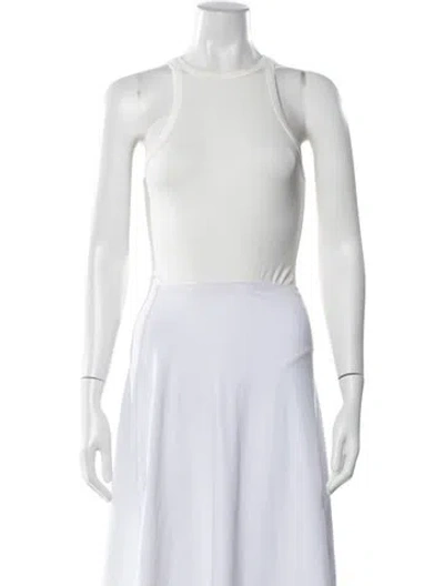 Pre-owned Agolde Crew Neck Sleeveless Top In White