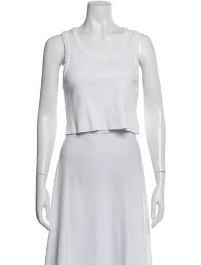 Pre-owned Agolde Crew Neck Sleeveless Top In White