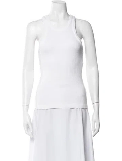 Pre-owned Agolde Crew Neck Sleeveless Top In White