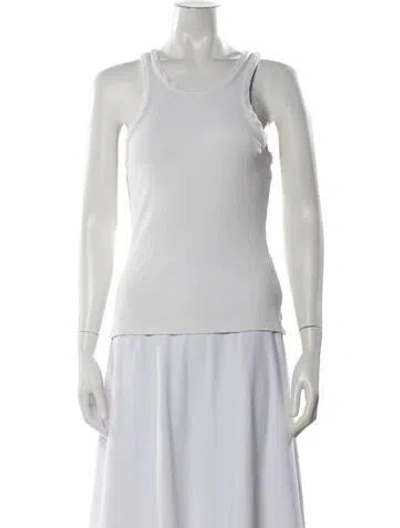 Pre-owned Agolde Crew Neck Sleeveless Top In White