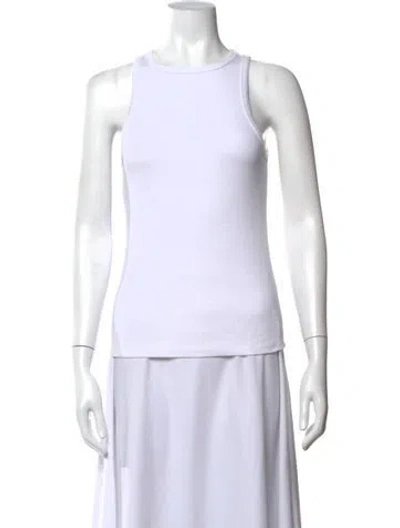 Pre-owned Agolde Crew Neck Sleeveless Top In White