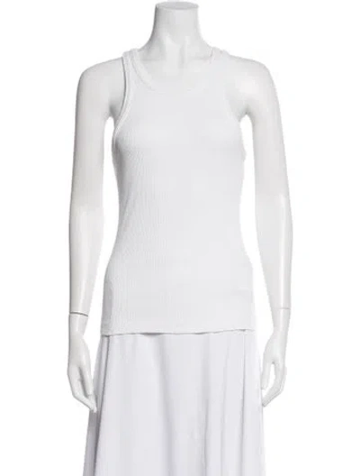 Pre-owned Agolde Crew Neck Sleeveless Top In White
