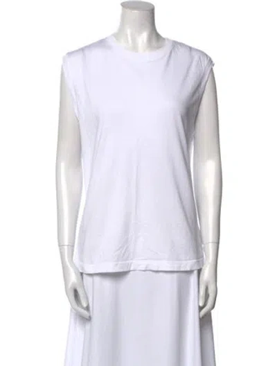 Pre-owned Agolde Crew Neck Sleeveless T-shirt In White