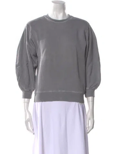 Pre-owned Agolde Crew Neck Three-quarter Sleeve Sweatshirt In Gray