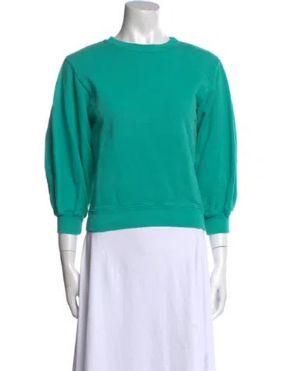 Pre-owned Agolde Crew Neck Three-quarter Sleeve Sweatshirt In Green