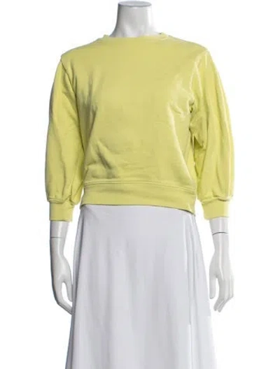 Pre-owned Agolde Crew Neck Three-quarter Sleeve Sweatshirt In Yellow