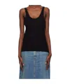 Agolde Crew Neck Vest In Black