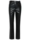 AGOLDE AGOLDE CRISS BLACK LEATHER TROUSERS