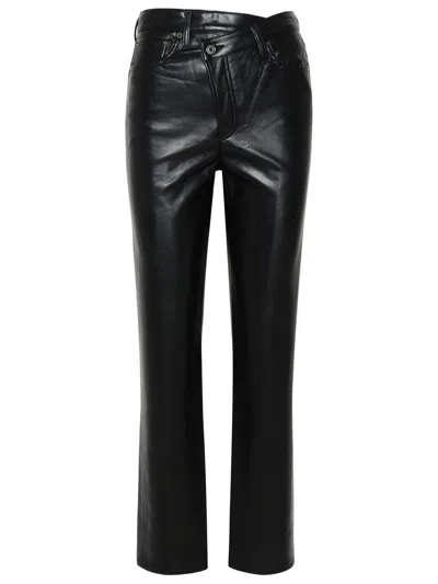 AGOLDE AGOLDE CRISS BLACK LEATHER TROUSERS