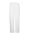 Agolde Bootcut Leather-blend Trousers In White