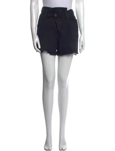 Pre-owned Agolde Criss Cross Mini Shorts In Black