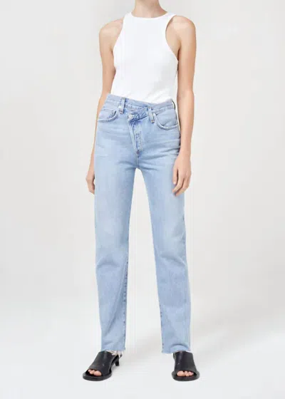 Agolde Criss Cross Straight Jean In Dimension In Blue