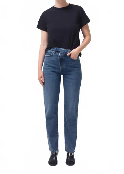 Agolde Criss Cross Straight Jean In Range In Blue