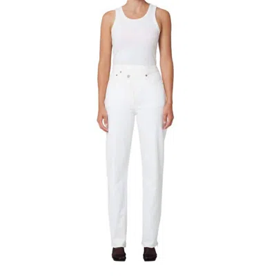 Agolde Criss Cross Straight Jeans In Element In White