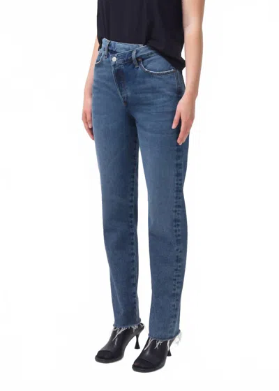 Agolde Criss Cross Straight Jeans In Range In Blue