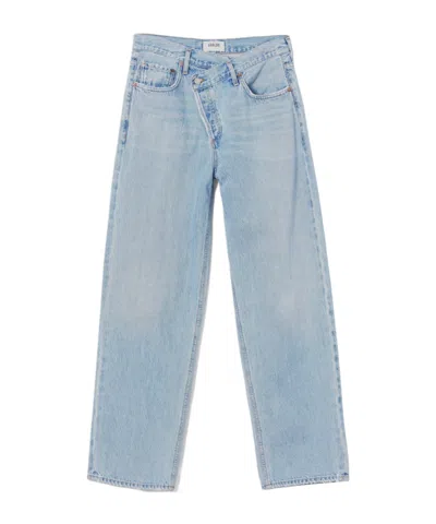 Agolde Criss Cross Straight-leg Jeans In Multicolor