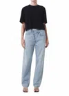 Agolde Blue Jeans With Wide Leg And Logo Patch On The Rear In Blue