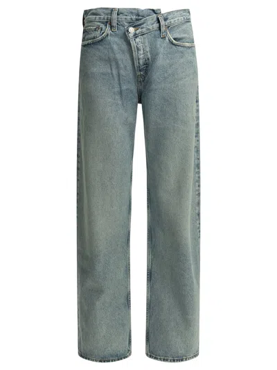 Agolde "criss Cross" Wide Leg Jeans In Blue