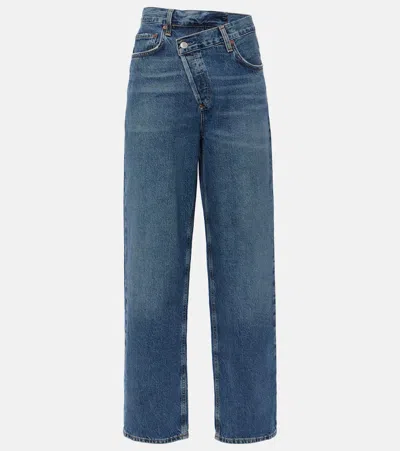 Agolde Criss Cross Wide-leg Jeans In Blue