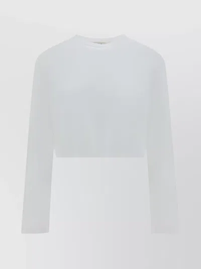 Agolde Cropped Cotton Top Long Sleeves In White