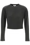 Agolde Mason Crop Long Sleeve Tee In Grey