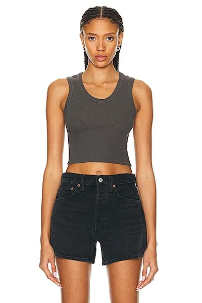 Agolde Cropped Poppy Tank In Raven