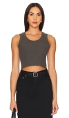 Agolde Cropped Poppy Tank In Raven