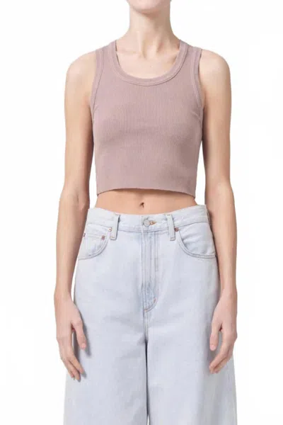 Agolde Cropped Poppy Tank Top In Spider Lilly In Purple