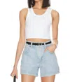 Agolde Cropped Poppy Tank Top In White In White