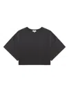 Agolde Cropped Short-sleeve T-shirt In Gray