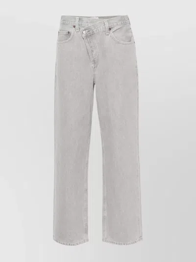 AGOLDE CROSSOVER DENIM PANTS FRAYED HEM