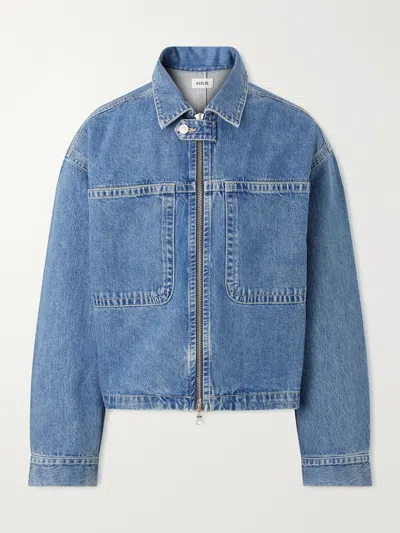 Agolde Croydon Panelled Denim Jacket In Blue