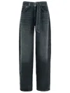 Agolde 'cuffed' Black Cotton Jeans In Black